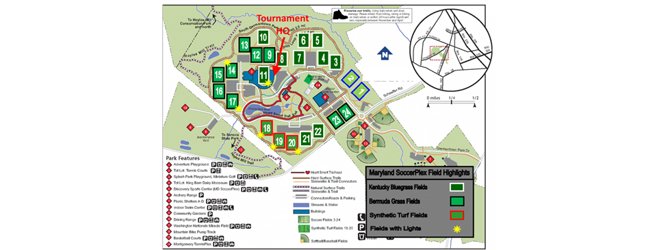 Soccerplex Field Map
